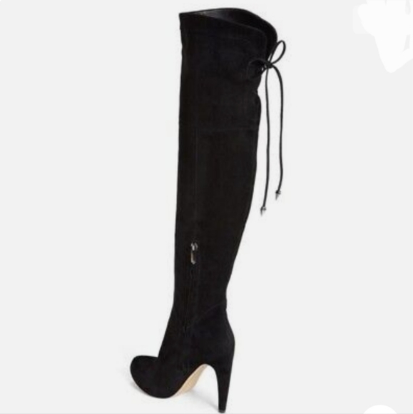 Sam Edelman Kayla Over The Knee Black Suede Boots - Picture 3 of 16